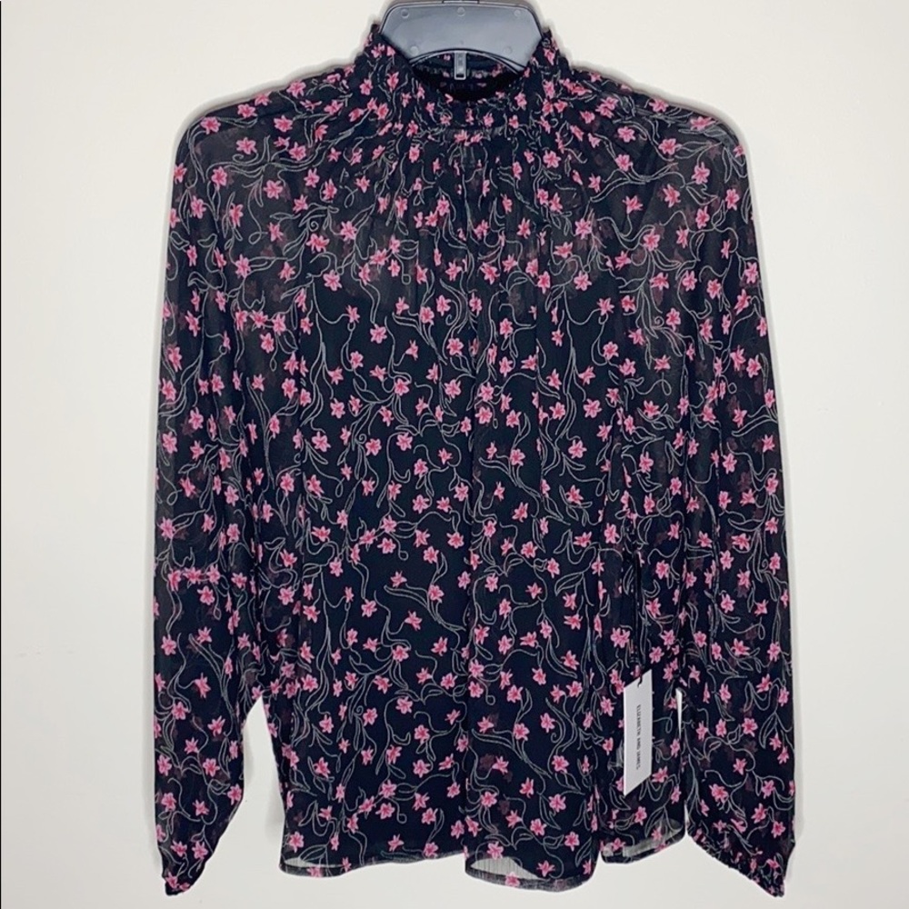 Elizabeth and James floral smocked neck blouse size S